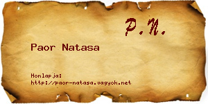 Paor Natasa névjegykártya
